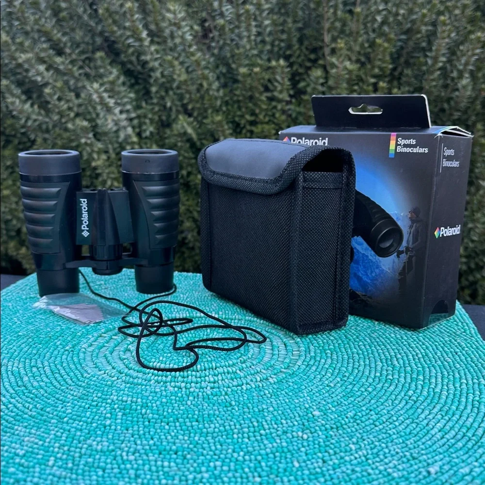 Polaroid Black Sports Binoculars with Blue Accents
